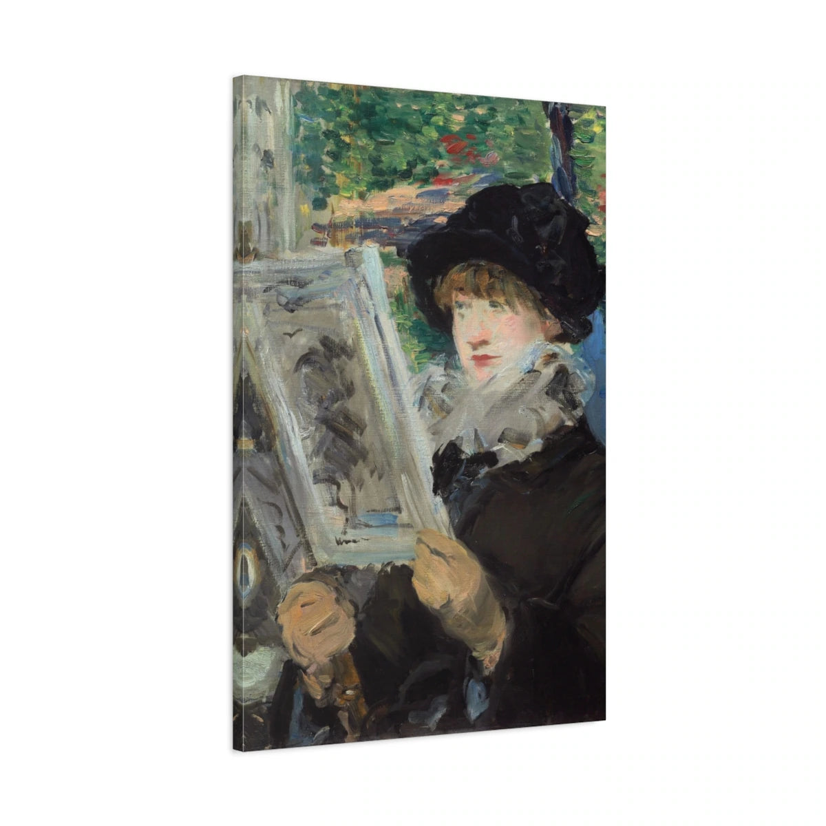 Tableau Femme lisant – Édouard Manet - toile 3D avec bords imprimés - Art Virtuoso