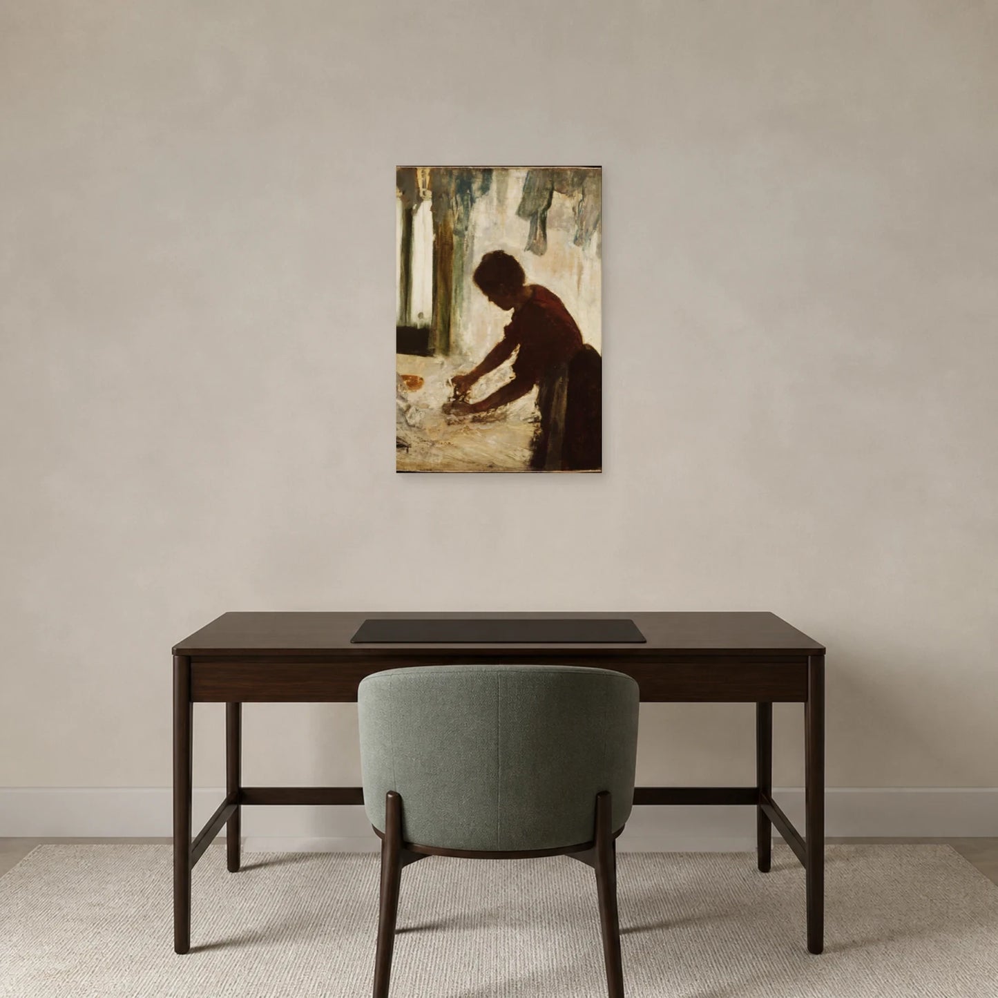 Tableau Une femme repassant – Edgar Degas dans un bureau - Art Virtuoso
