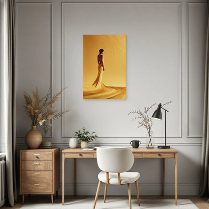 Silhouette monochrome jaune dans un bureau élégant par Art Virtuoso