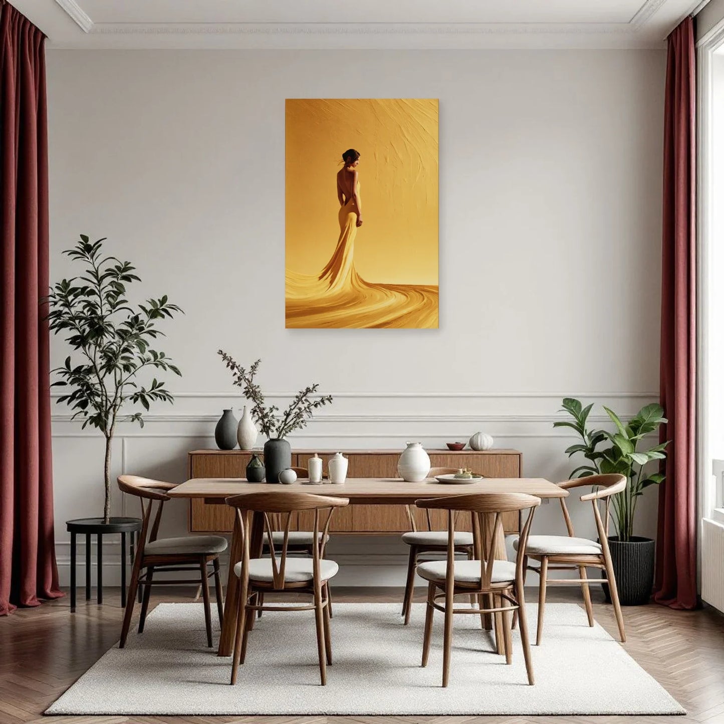 Portrait vertical jaune dans une cuisine contemporaine par Art Virtuoso