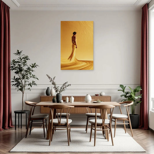 Portrait vertical jaune dans une cuisine contemporaine par Art Virtuoso