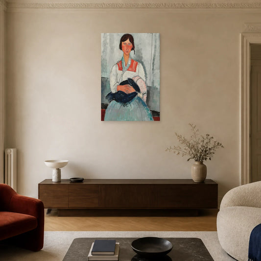 Tableau Femme rom avec son bébé – Amedeo Modigliani dans un salon - Art Virtuoso