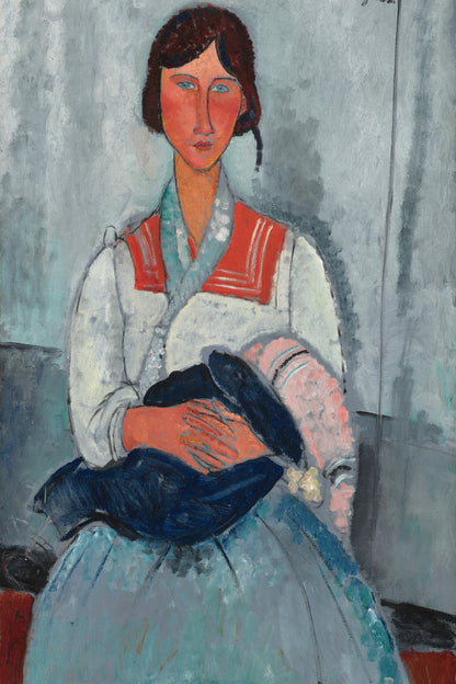 Femme rom avec son bébé d’Amedeo Modigliani – reproduction sur toile – format S