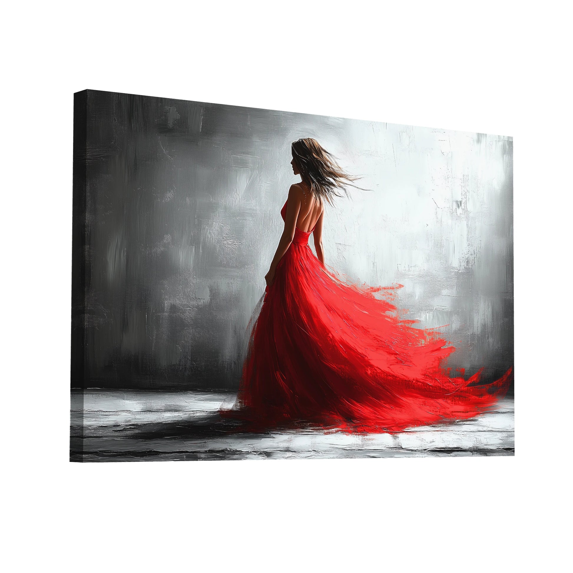 Product Hero 3D WebP Tableau Femme Rouge - Élégance Écarlate - Art Virtuoso
