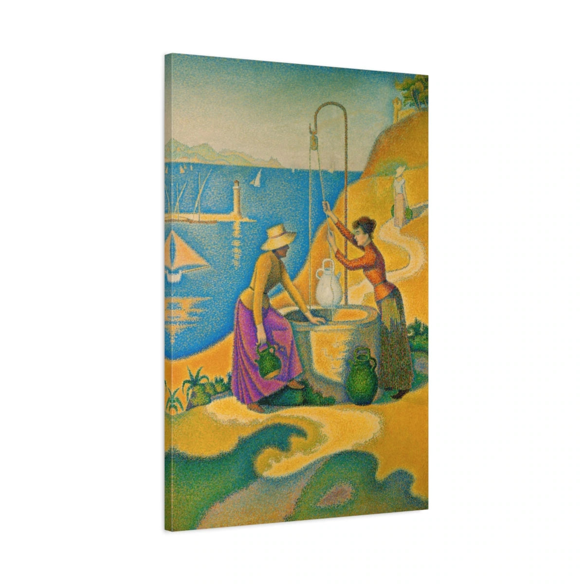 Tableau Femmes au puits, Opus 238 – Paul Signac - toile 3D avec bords imprimés - Art Virtuoso
