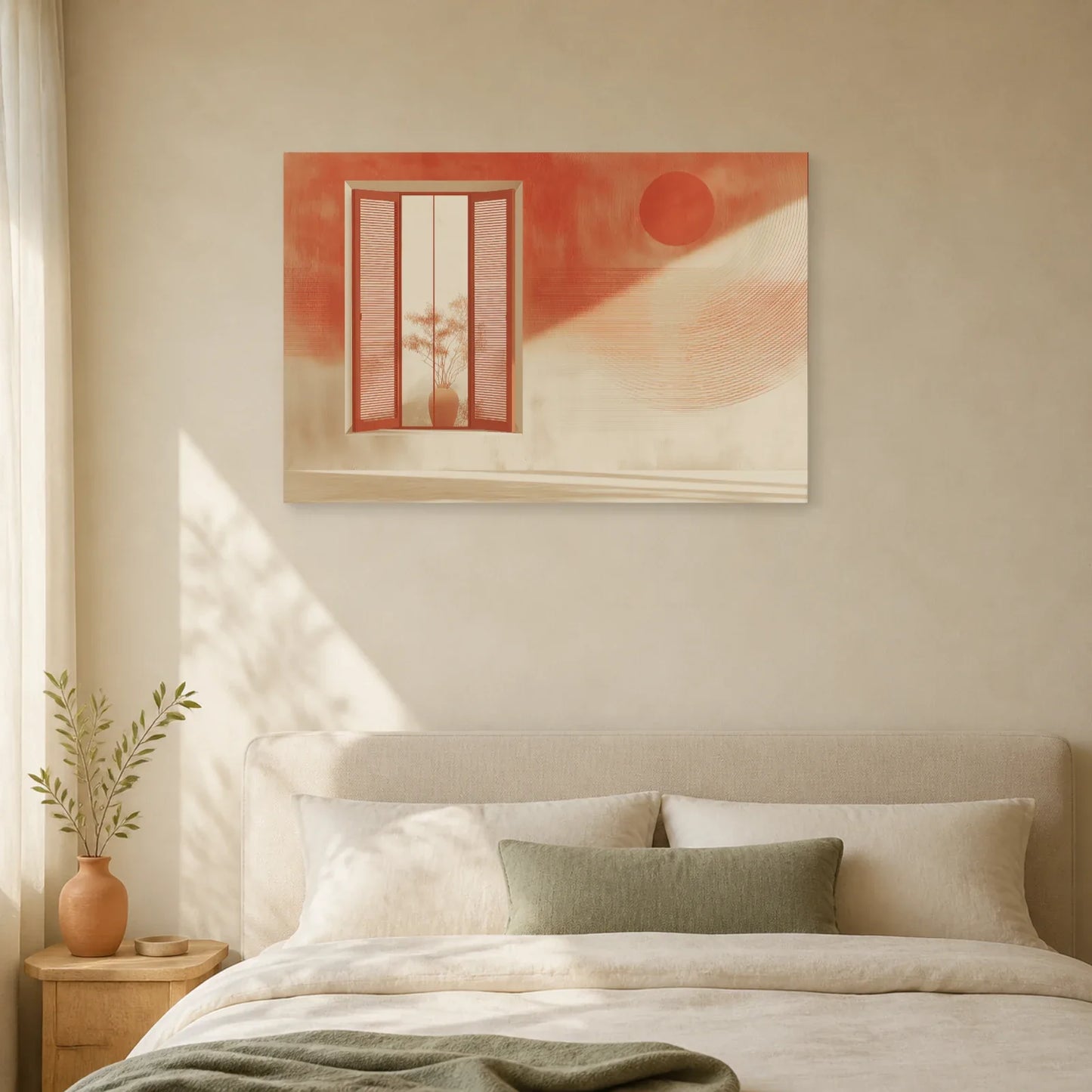 Tableau Fenetre Mediterraneenne Terracotta dans une chambre - Art Virtuoso