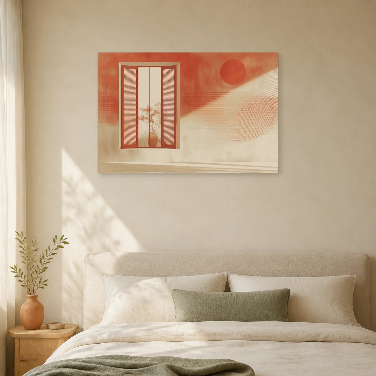 Tableau Fenetre Mediterraneenne Terracotta dans une chambre - Art Virtuoso