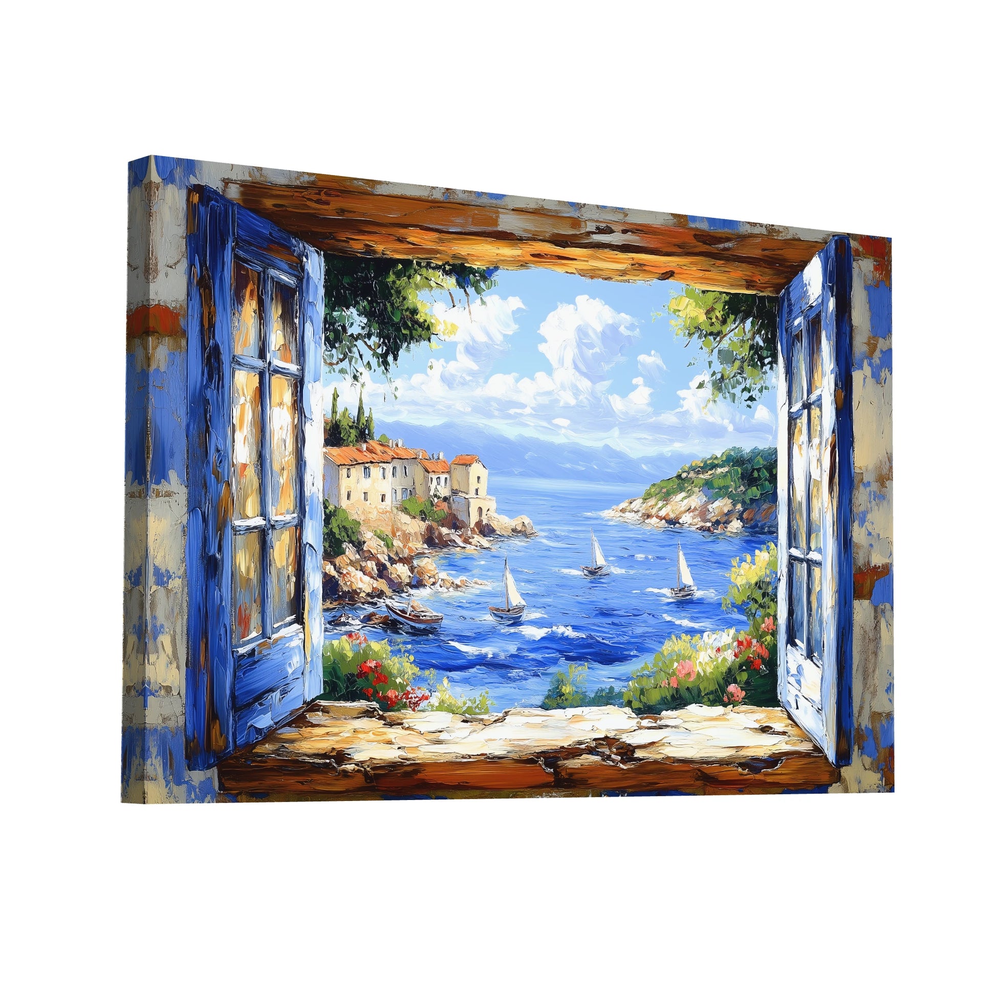 Product Hero 3D WebP Tableau Fenetre Ouverte Sur La Mer - Art Virtuoso