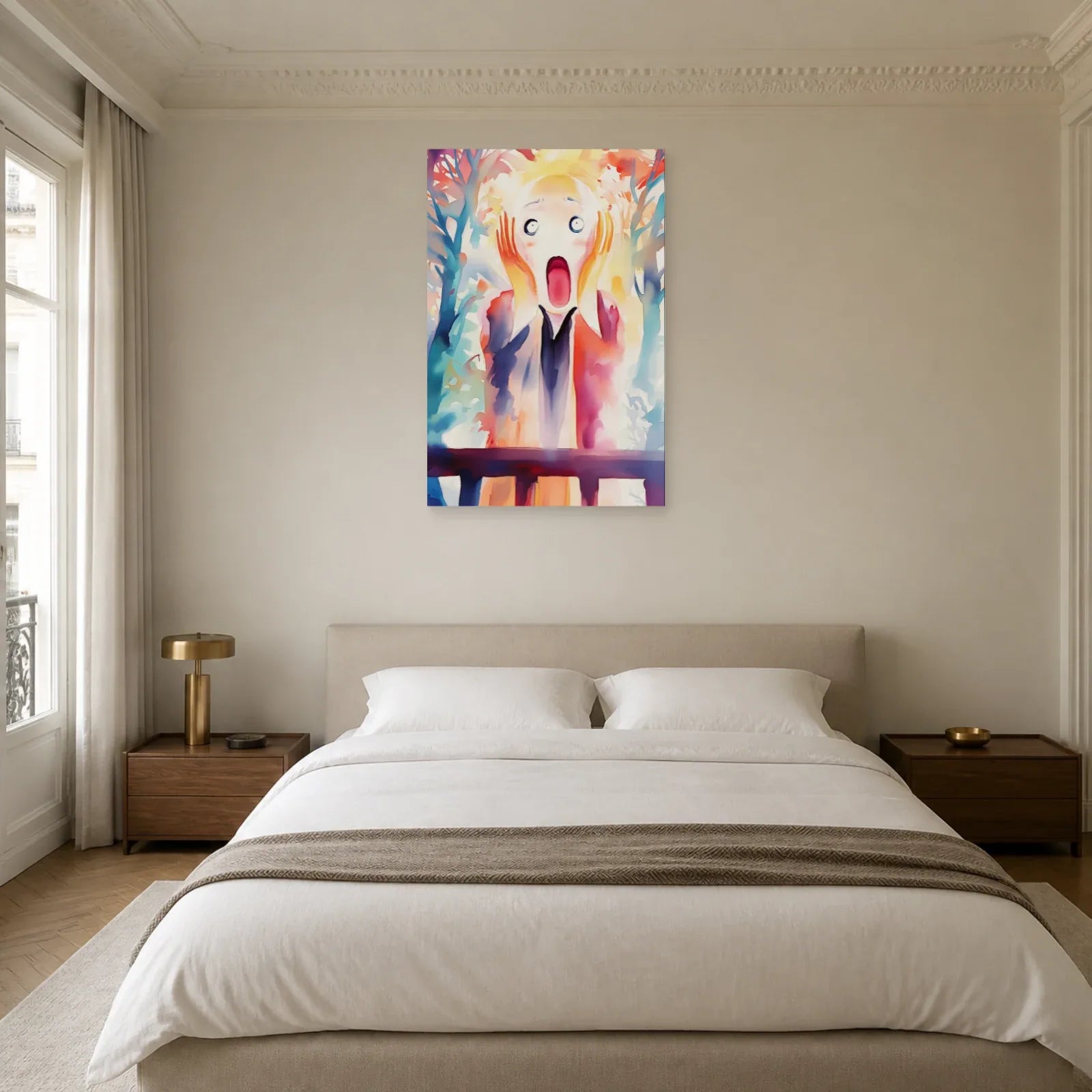 Tableau Le Cri coloré dans une chambre aux tons pastel
