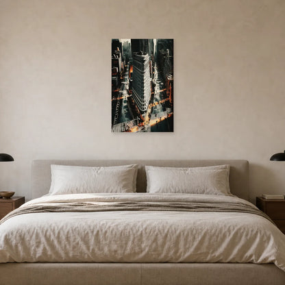 Toile verticale du Flatiron mise en scène dans une chambre