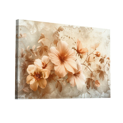 Product Hero 3D WebP Tableau Fleuri - Fleurs de Sépia - Art Virtuoso