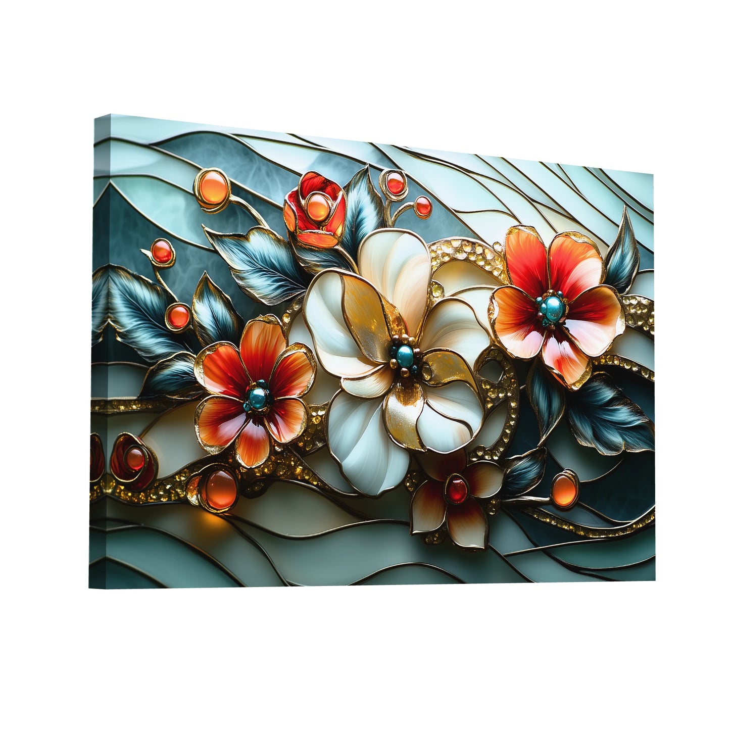 Product Hero 3D WebP Tableau Fleurs - Art Deco - Art Virtuoso