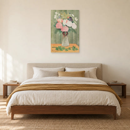 Tableau Fleurs dans un vase – Henri Rousseau dans une chambre - Art Virtuoso