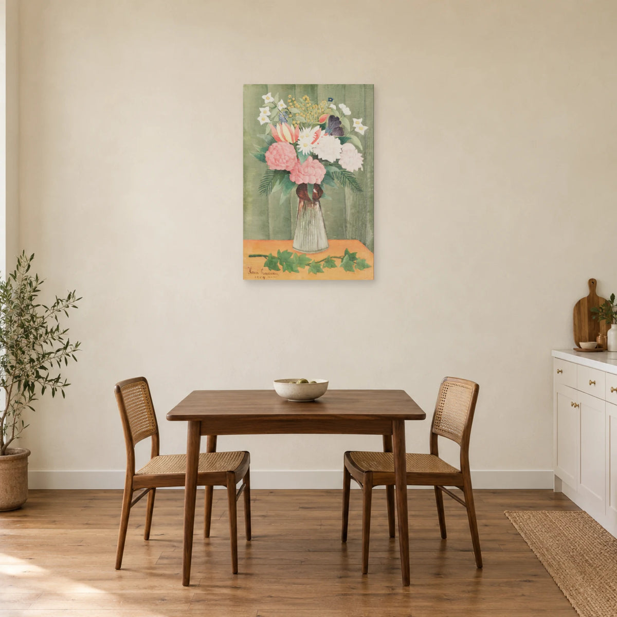Tableau Fleurs dans un vase – Henri Rousseau dans une cuisine - Art Virtuoso