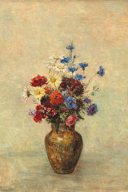Fleurs dans un vase d’Odilon Redon – reproduction sur toile – format M