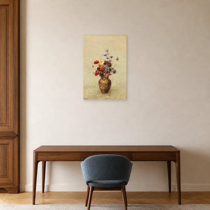 Tableau Fleurs dans un vase – Odilon Redon dans un bureau - Art Virtuoso