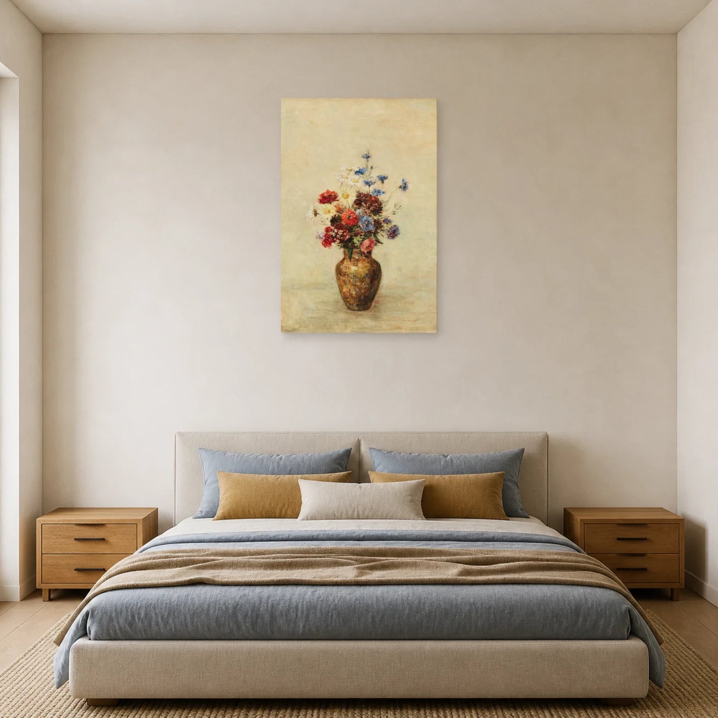 Tableau Fleurs dans un vase – Odilon Redon dans une chambre - Art Virtuoso