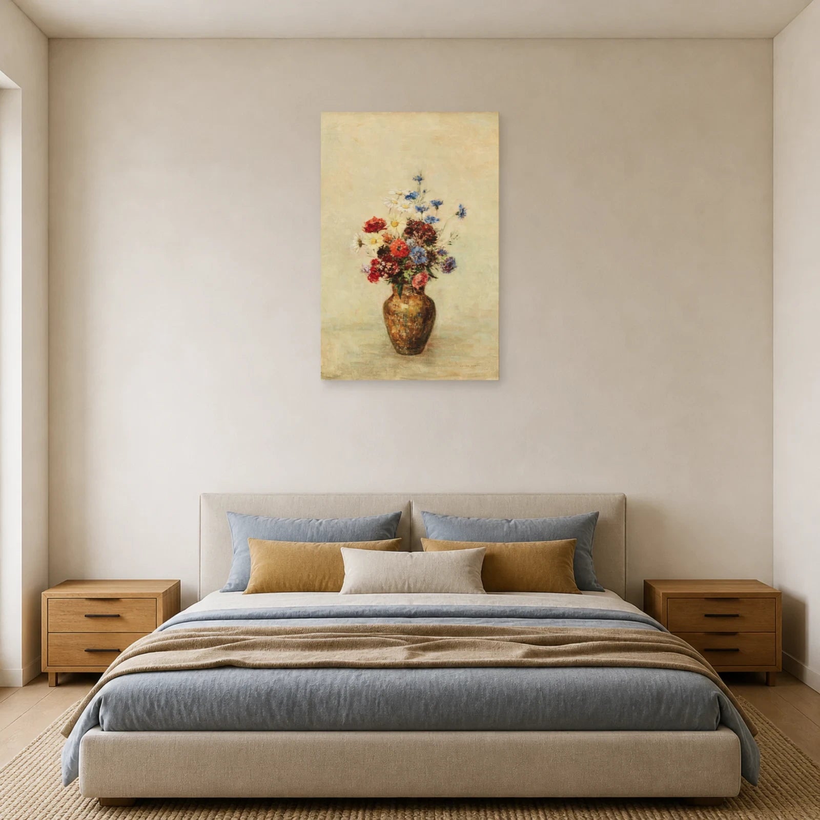 Tableau Fleurs dans un vase – Odilon Redon dans une chambre - Art Virtuoso