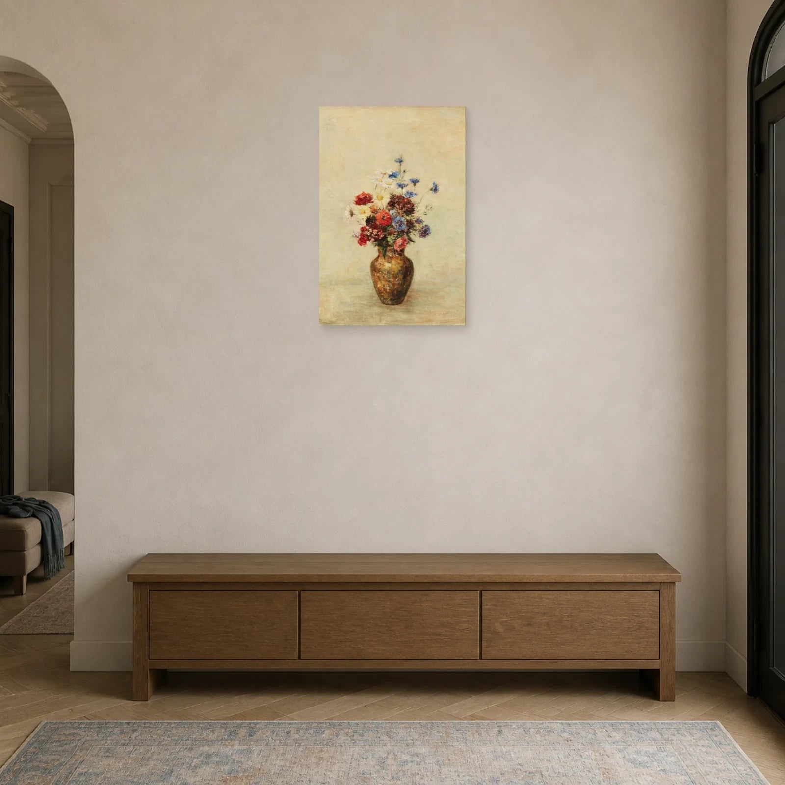 Tableau Fleurs dans un vase – Odilon Redon dans une entrée ou un couloir - Art Virtuoso