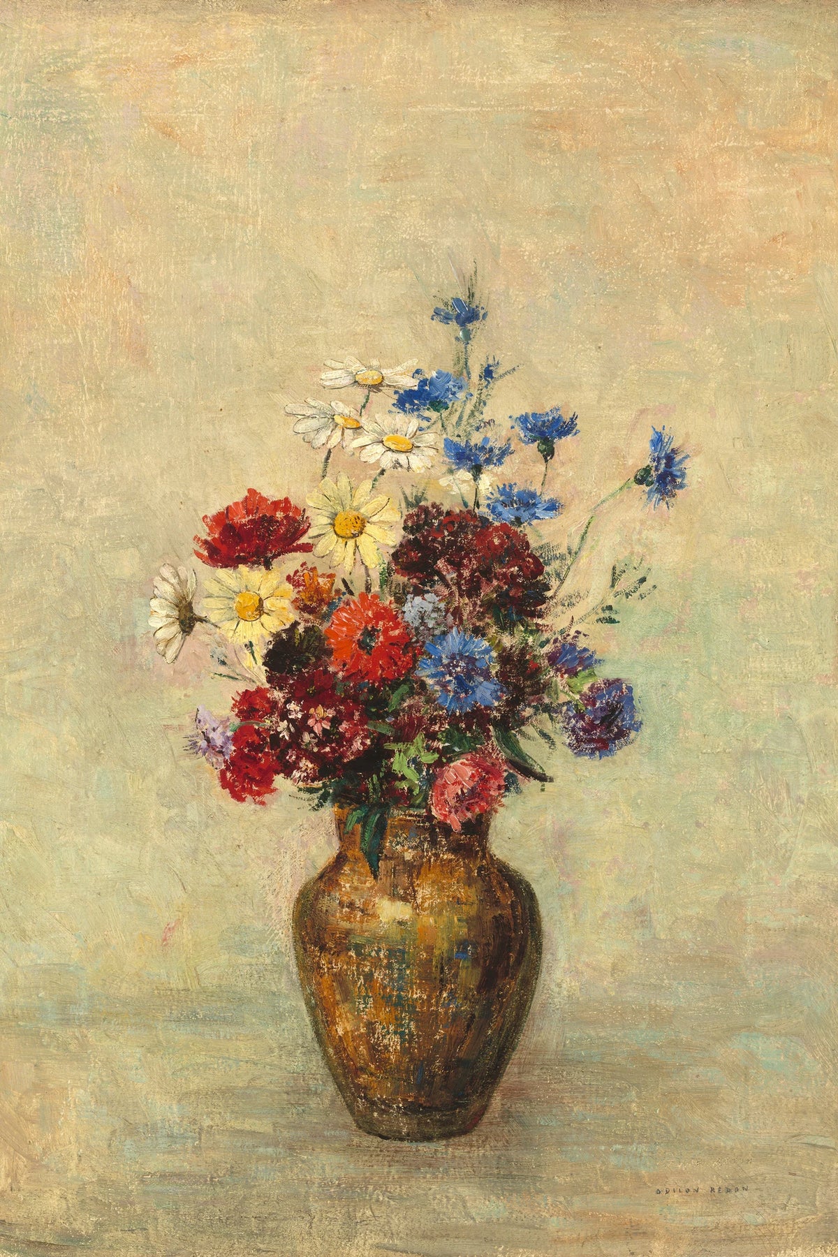 Fleurs dans un vase d’Odilon Redon – reproduction sur toile – format S