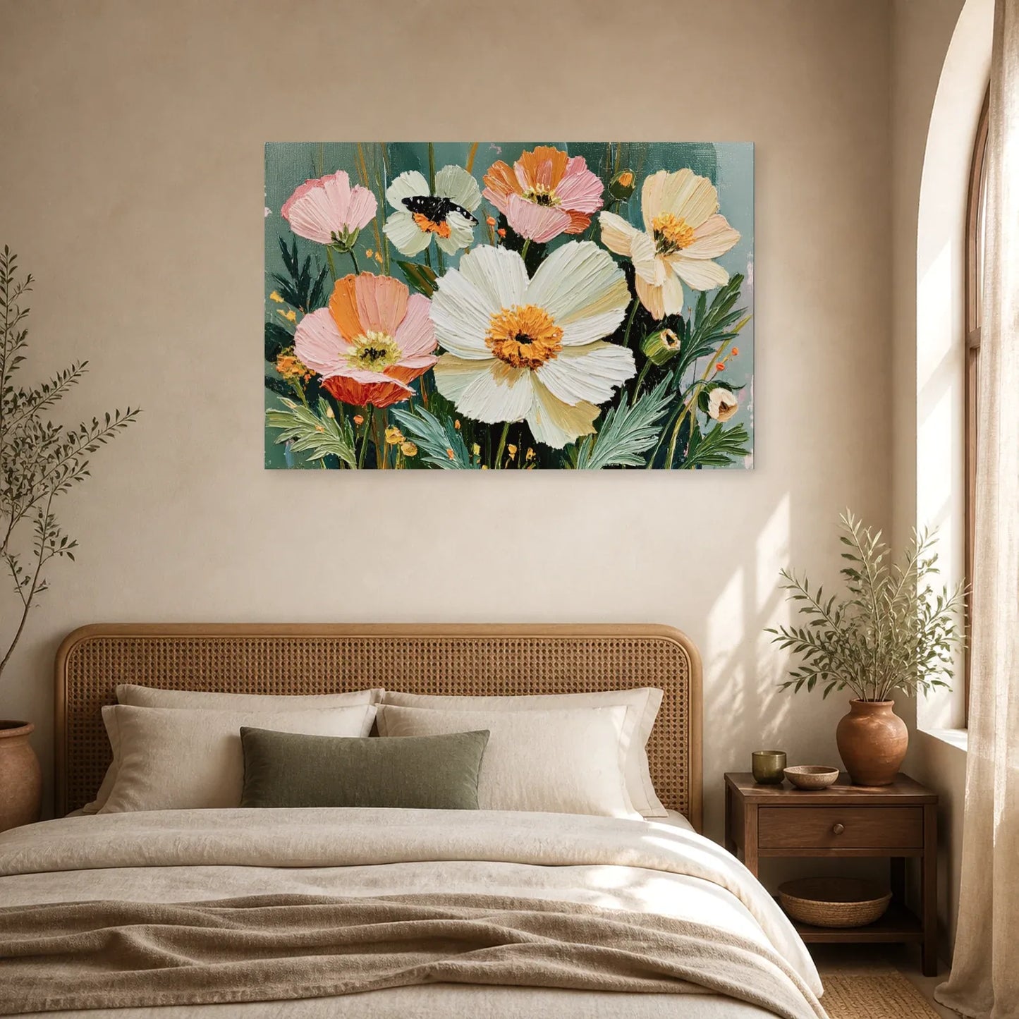 Tableau Fleurs Modernes sur Toile - Jardin Graphique dans une chambre - Art Virtuoso