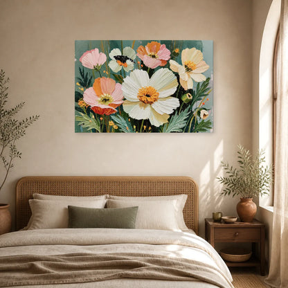 Tableau Fleurs Modernes sur Toile - Jardin Graphique dans une chambre - Art Virtuoso