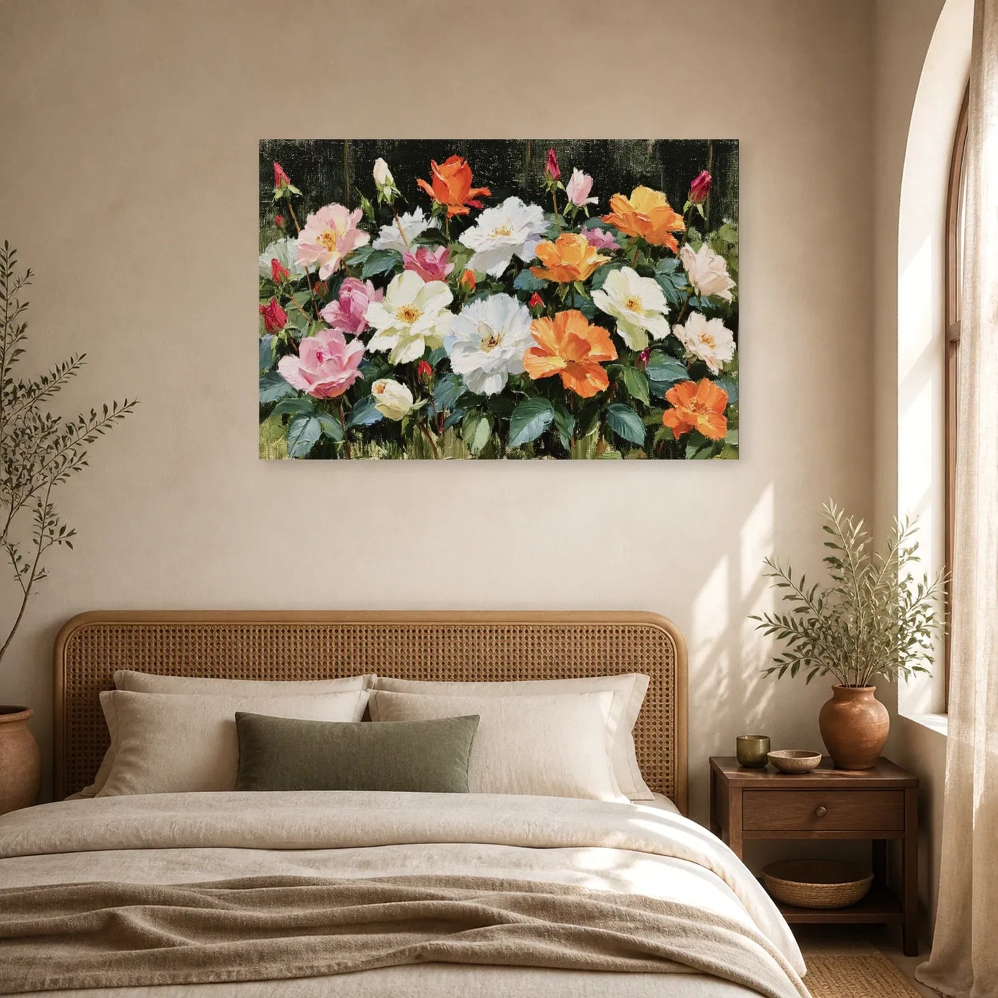Tableau Fleurs Peinture Huile - Massif Lumineux dans une chambre - Art Virtuoso
