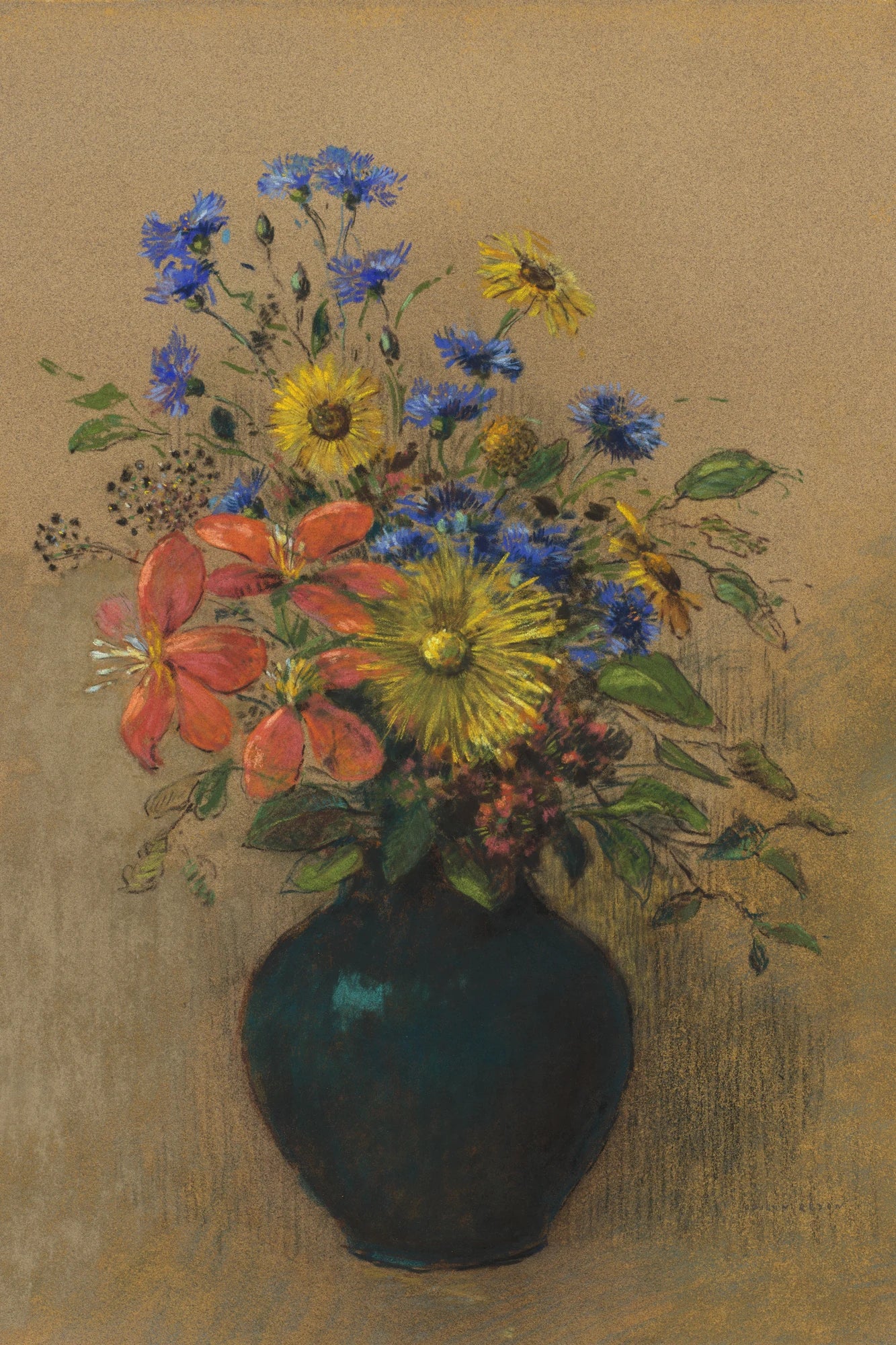 Fleurs sauvages d’Odilon Redon – reproduction sur toile – format M