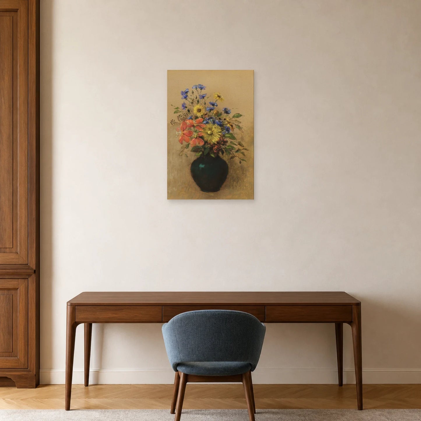 Tableau Fleurs sauvages – Odilon Redon dans un bureau - Art Virtuoso