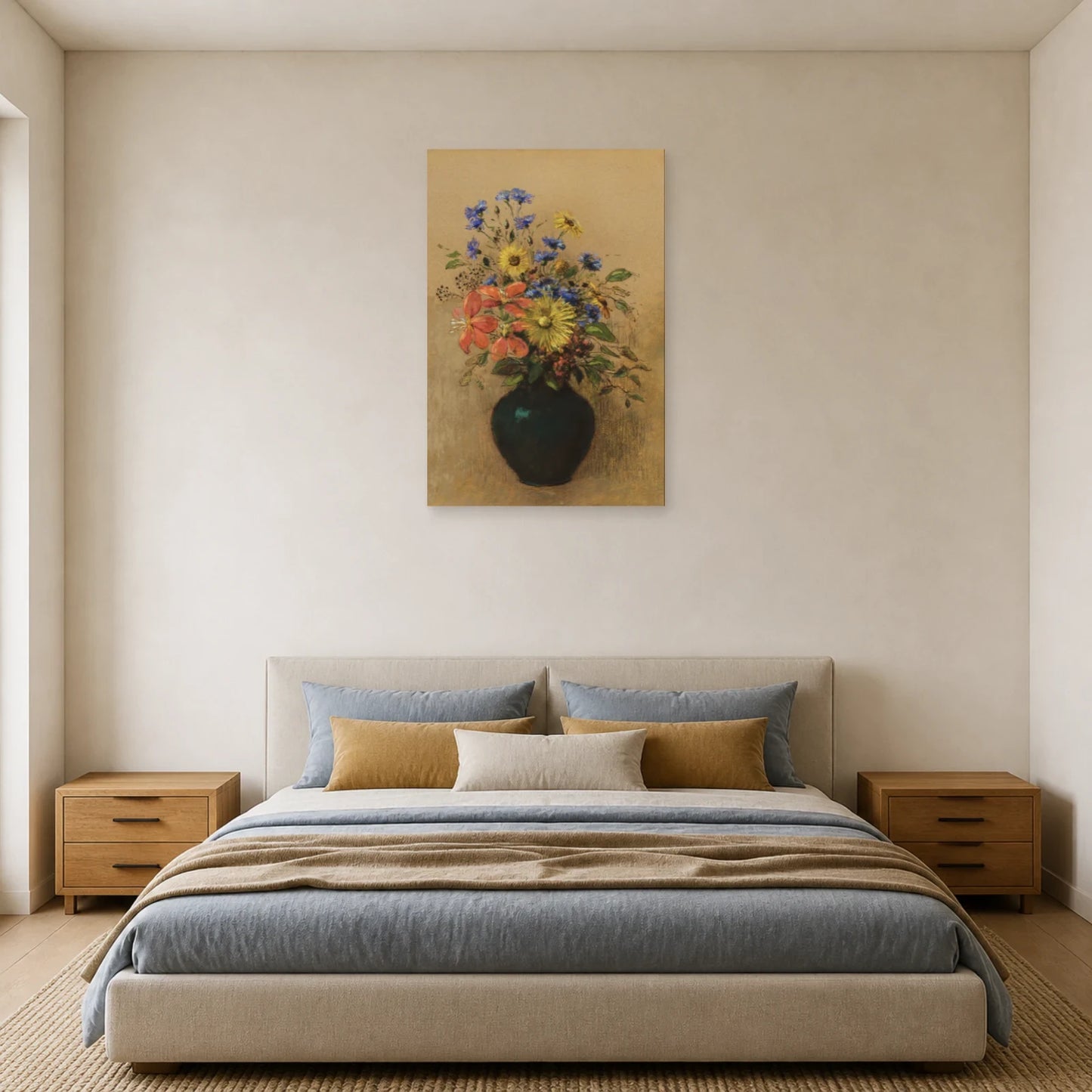 Tableau Fleurs sauvages – Odilon Redon dans une chambre - Art Virtuoso