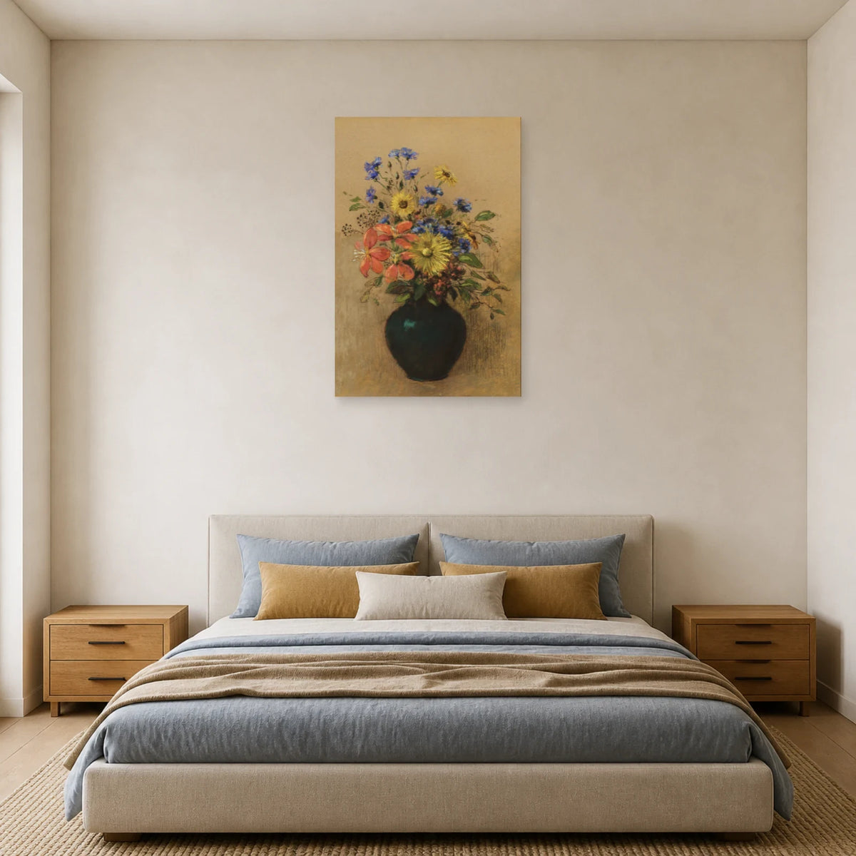 Tableau Fleurs sauvages – Odilon Redon dans une chambre - Art Virtuoso