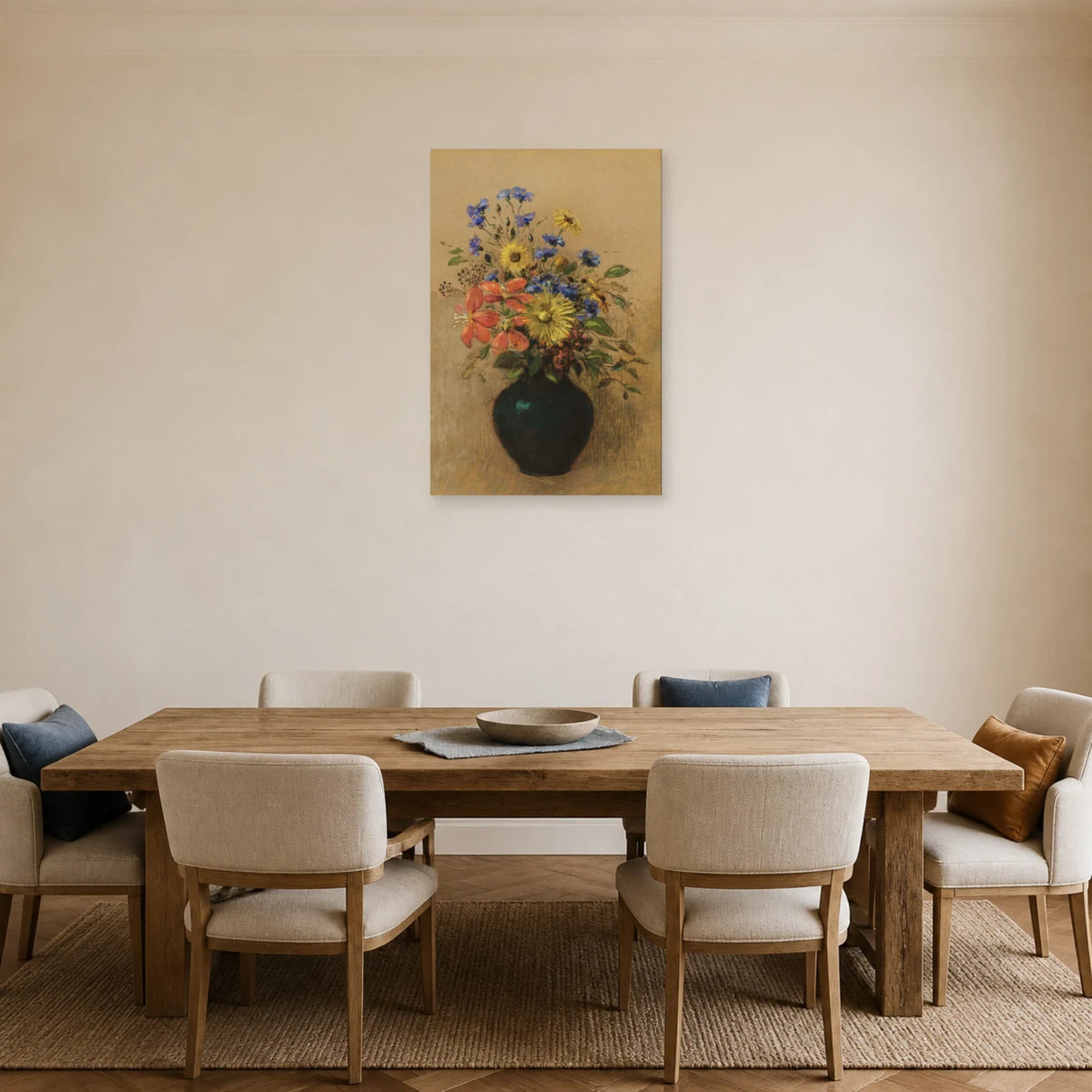 Tableau Fleurs sauvages – Odilon Redon dans une salle à manger - Art Virtuoso