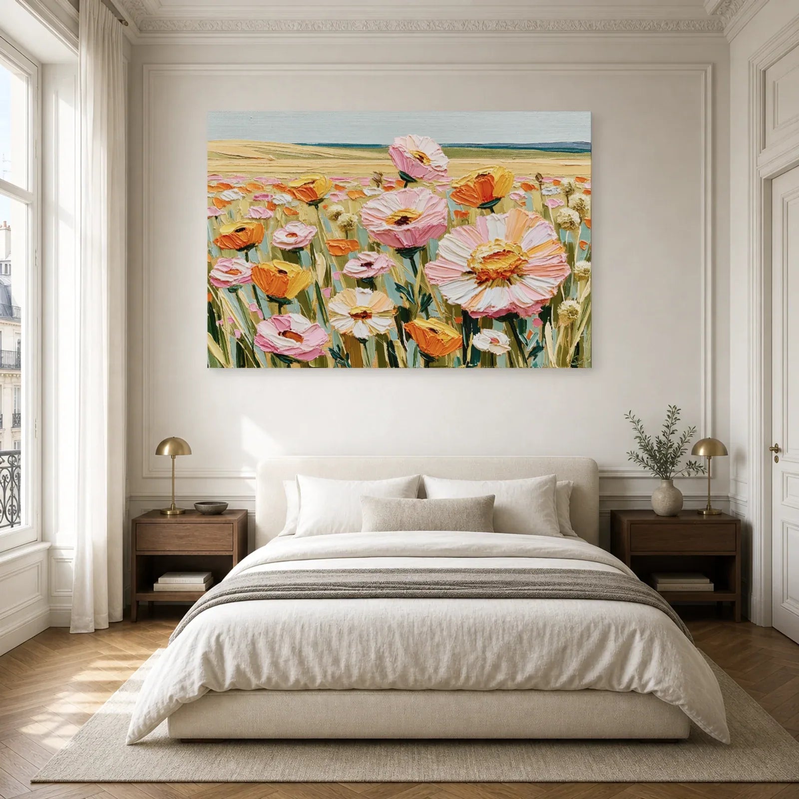 Tableau Fleurs Sauvages Prairie - Vent Clair dans une chambre - Art Virtuoso