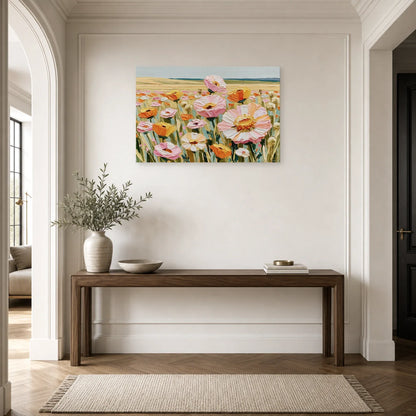 Tableau Fleurs Sauvages Prairie - Vent Clair dans une entree ou un couloir - Art Virtuoso