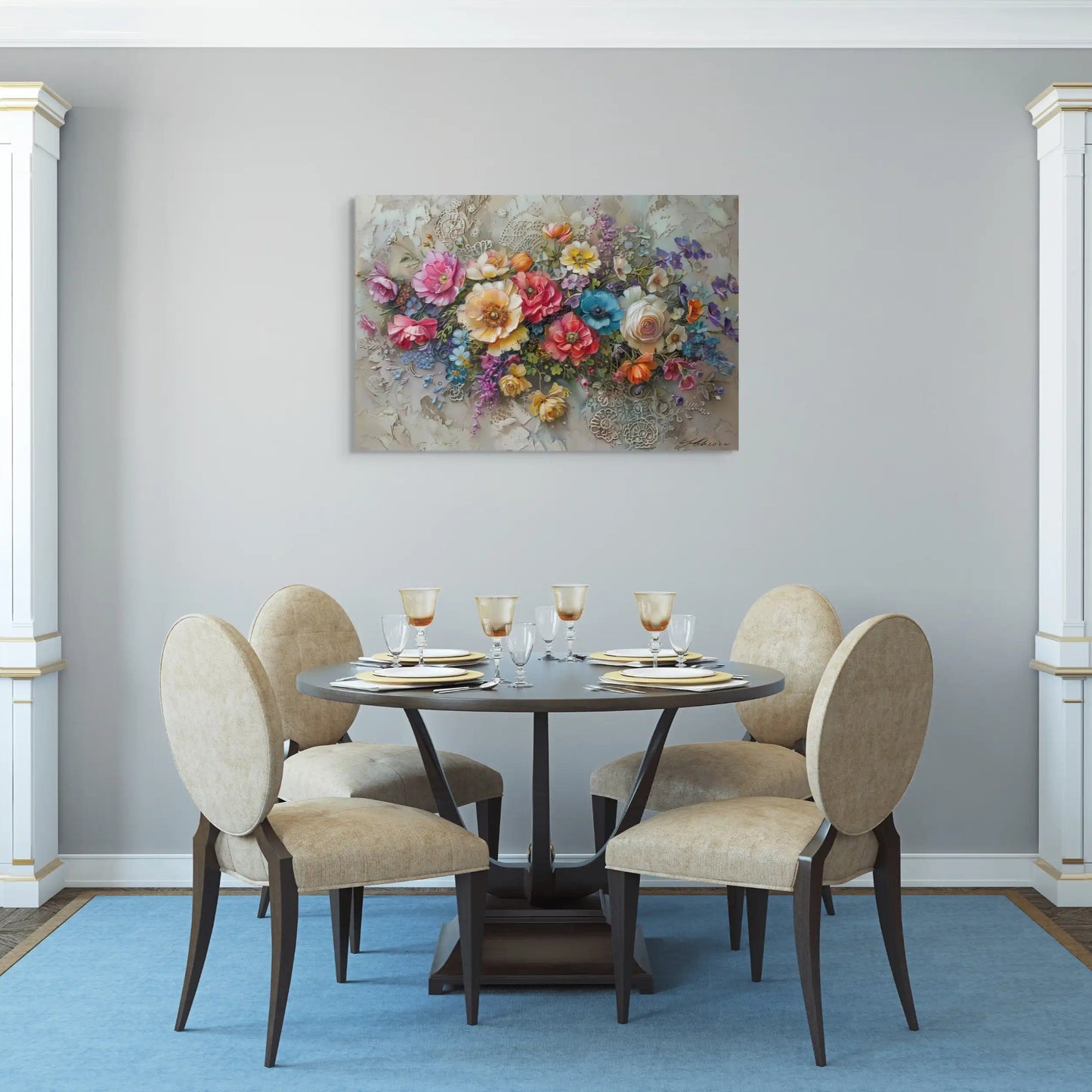 Tableau Fleurs Vintage Art Virtuoso