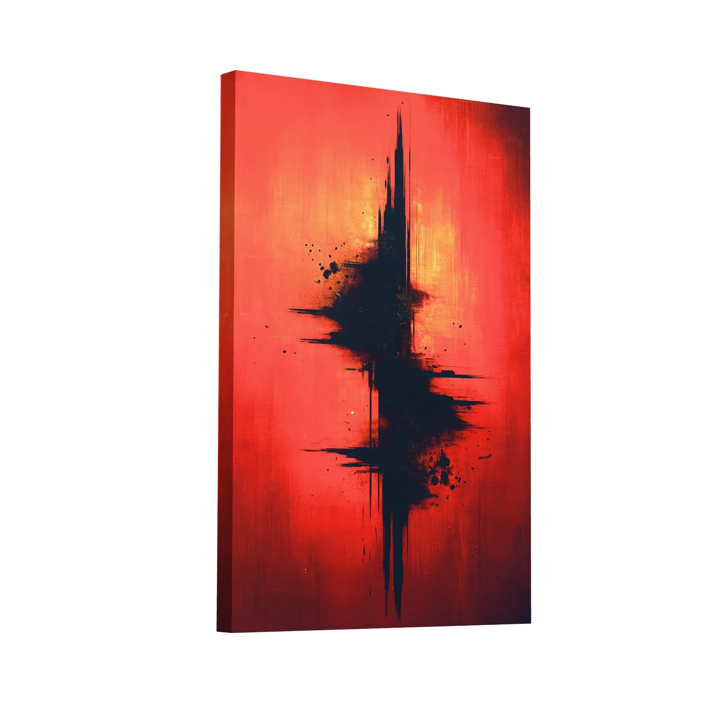 Product Hero 3D WebP Tableau Fond Rouge - Éclipse Ardente - Art Virtuoso