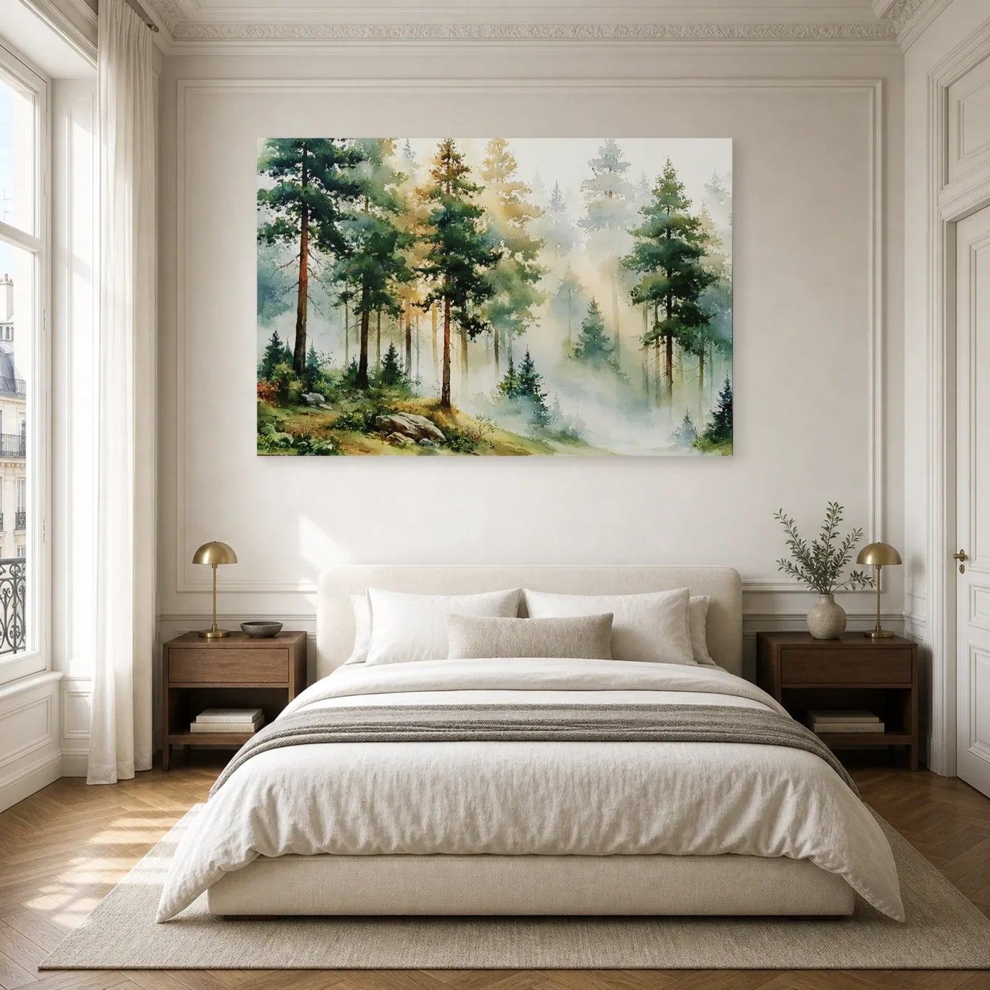 Tableau Forêt Brume Peinture - Matin Silencieux dans une chambre - Art Virtuoso