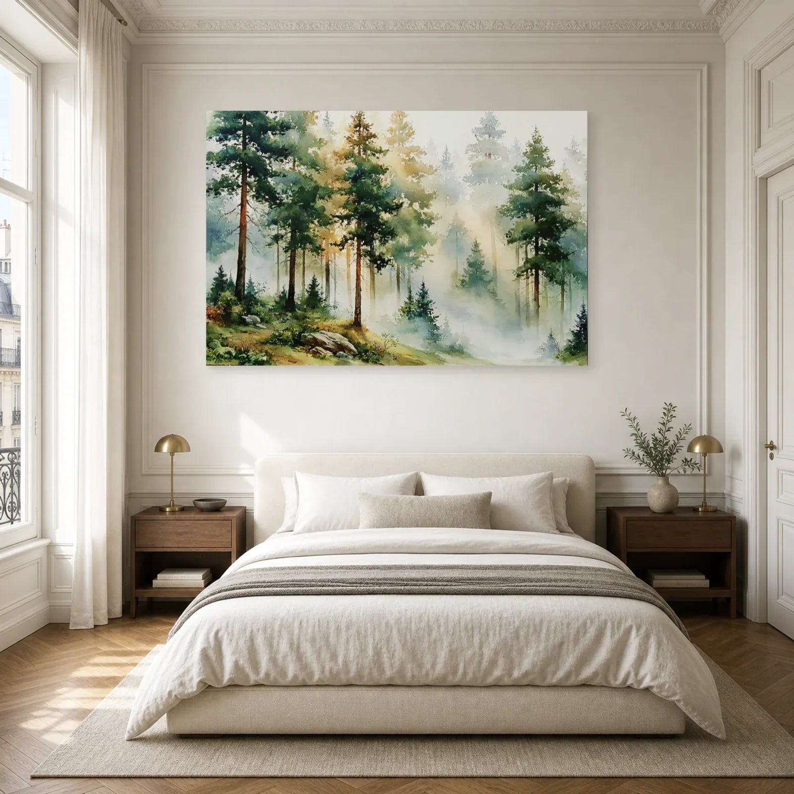 Tableau Forêt Brume Peinture - Matin Silencieux dans une chambre - Art Virtuoso