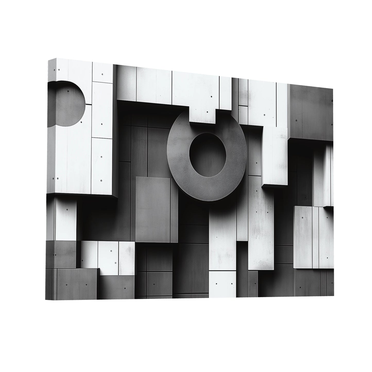 Product Hero 3D WebP Tableau Forme Géométrique Noir et Blanc - Style Indus - Art Virtuoso