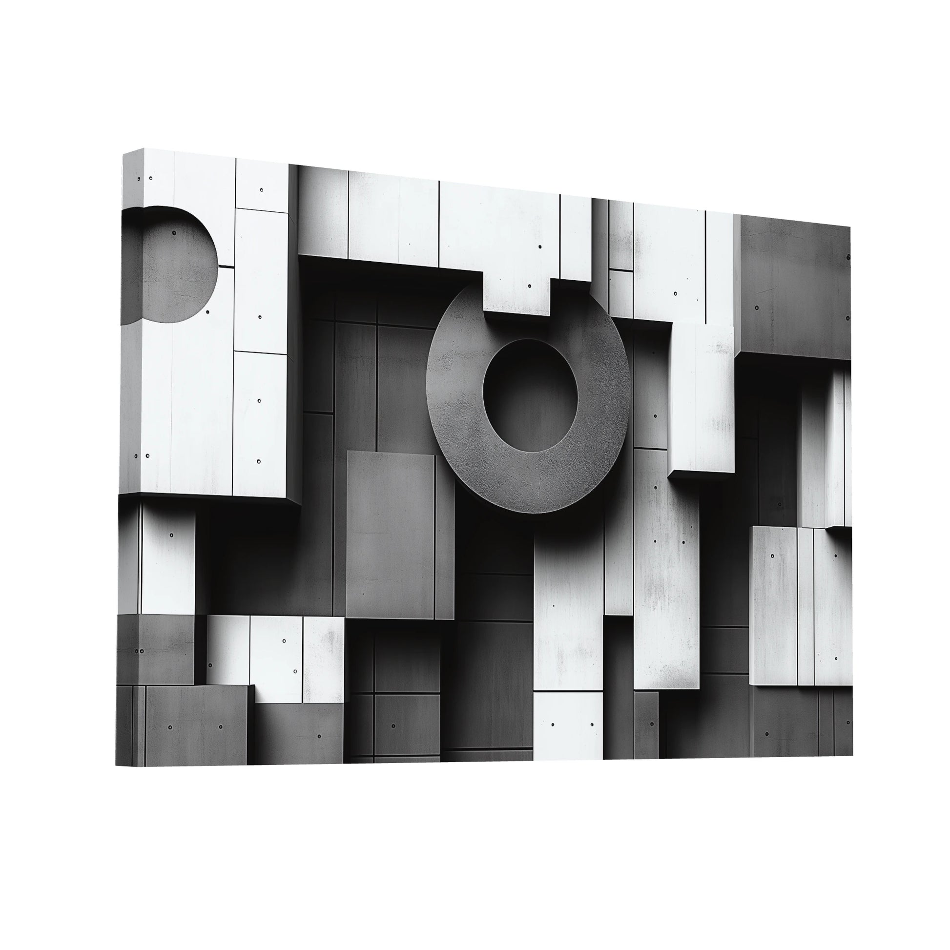 Product Hero 3D WebP Tableau Forme Géométrique Noir et Blanc - Style Indus - Art Virtuoso