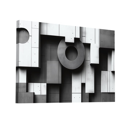 Product Hero 3D WebP Tableau Forme Géométrique Noir et Blanc - Style Indus - Art Virtuoso