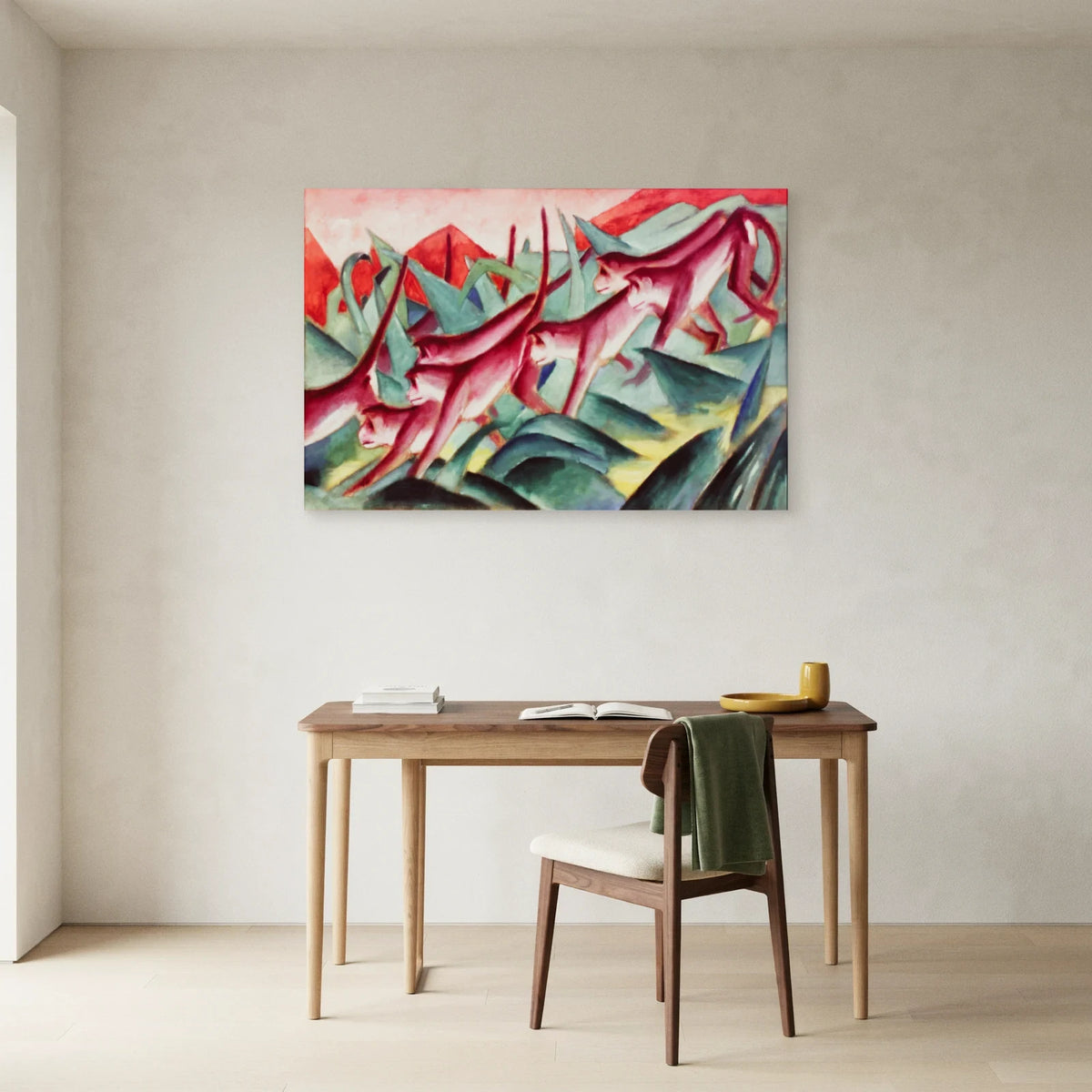 Tableau Frise de singes – Franz Marc dans un bureau - Art Virtuoso