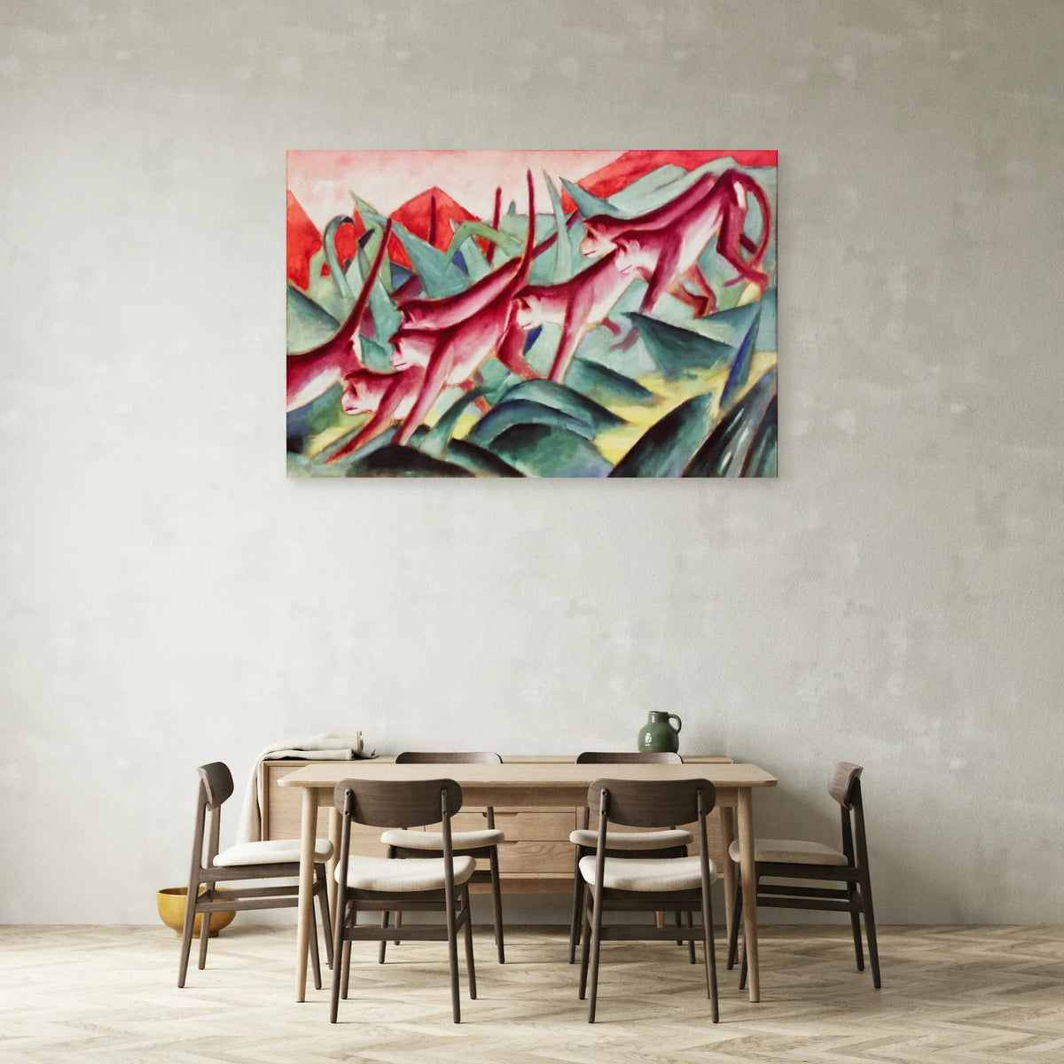 Tableau Frise de singes – Franz Marc dans une salle à manger - Art Virtuoso