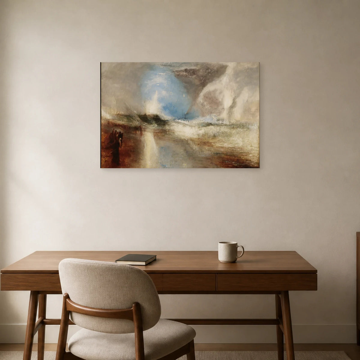 Tableau Fusées et feux bleus – William Turner dans un bureau - Art Virtuoso