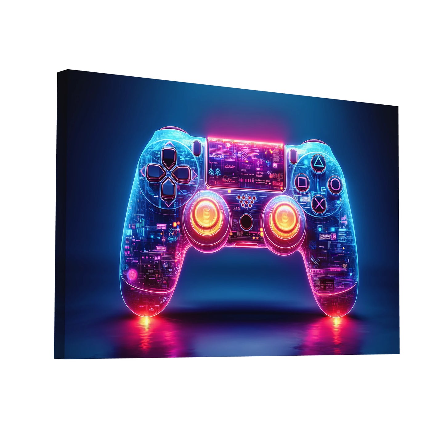 Product Hero 3D WebP Tableau Gaming Room : Controller Cyberpunk - Art Virtuoso