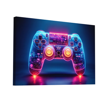 Product Hero 3D WebP Tableau Gaming Room : Controller Cyberpunk - Art Virtuoso