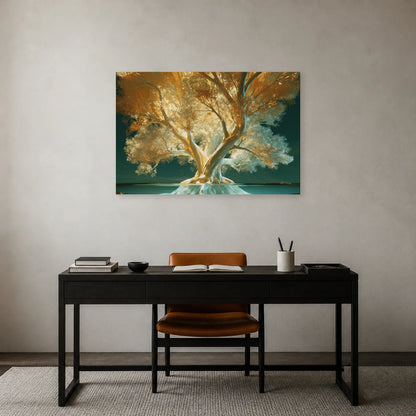 Tableau Gaokerena Arbre de Vie présenté dans un bureau - Art Virtuoso