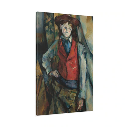 Tableau Garçon au gilet rouge – Paul Cézanne - toile 3D avec bords imprimés - Art Virtuoso