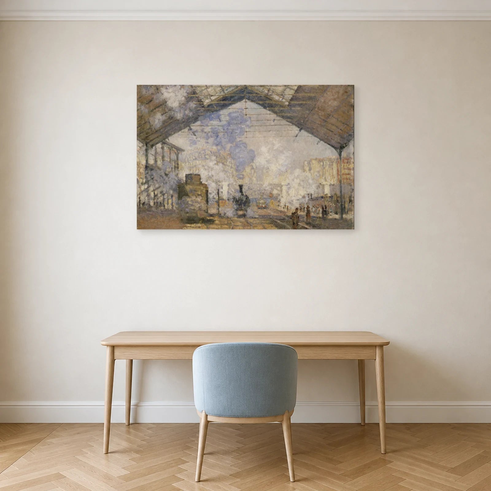 Tableau La Gare Saint-Lazare – Claude Monet dans un bureau - Art Virtuoso