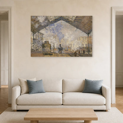 Tableau La Gare Saint-Lazare – Claude Monet dans un salon - Art Virtuoso